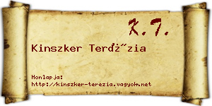 Kinszker Terézia névjegykártya